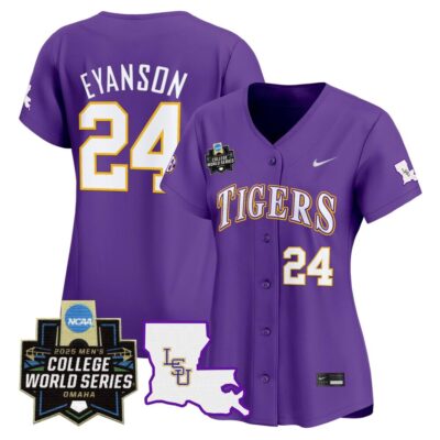Women's LSU Tigers 2025 World Series Vapor Premier Limited Jersey - Purple Anthony Eyanson