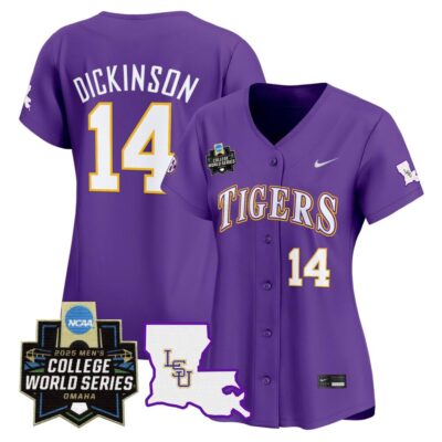 Women's LSU Tigers 2025 World Series Vapor Premier Limited Jersey - Purple Daniel Dickinson