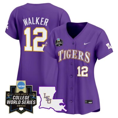 Women's LSU Tigers 2025 World Series Vapor Premier Limited Jersey - Purple Todd Walker