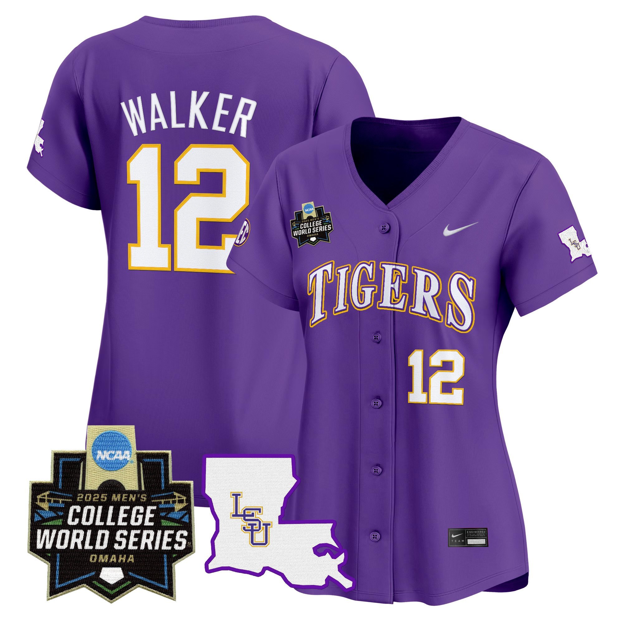 Women's LSU Tigers 2025 World Series Vapor Premier Limited Jersey - Purple Todd Walker