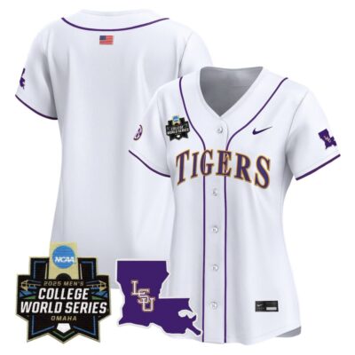 Women's LSU Tigers 2025 World Series Vapor Premier Limited Jersey - White Team