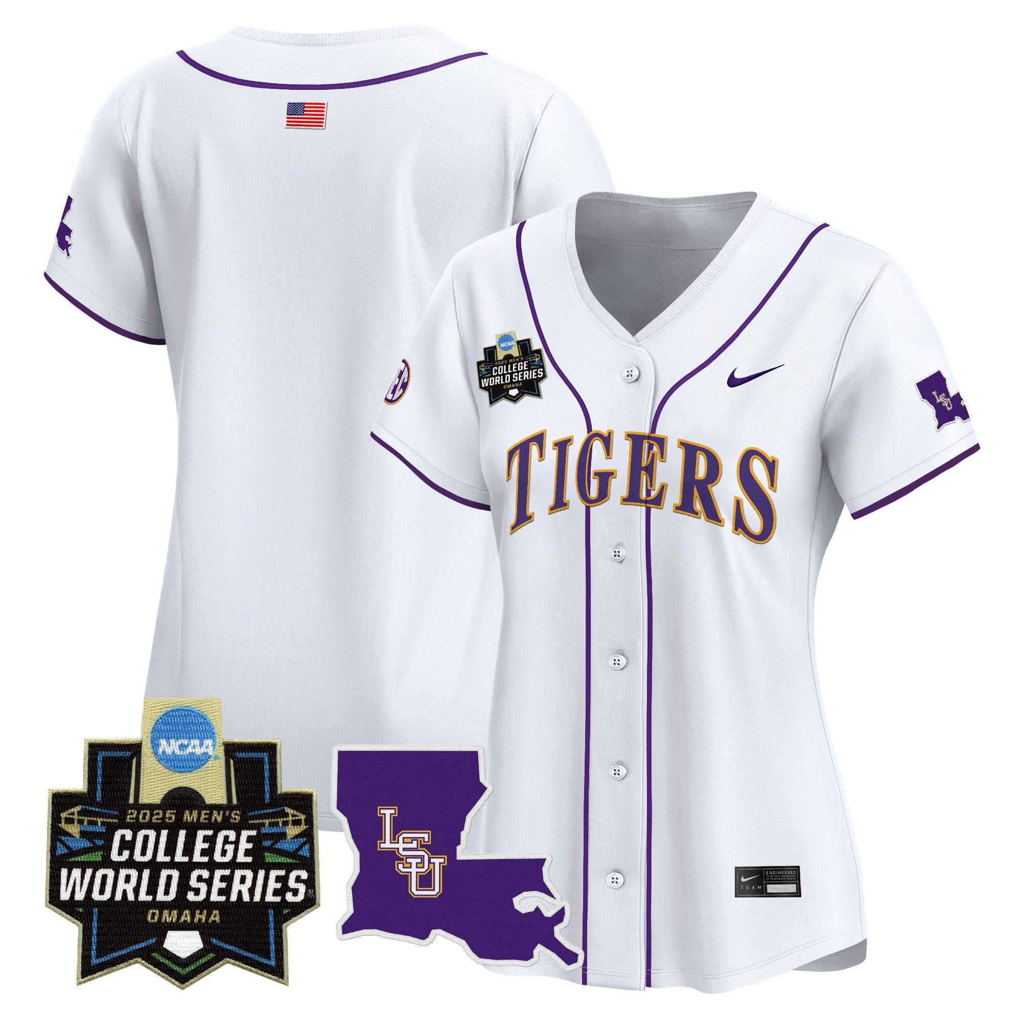 Women's LSU Tigers 2025 World Series Vapor Premier Limited Jersey - White Team