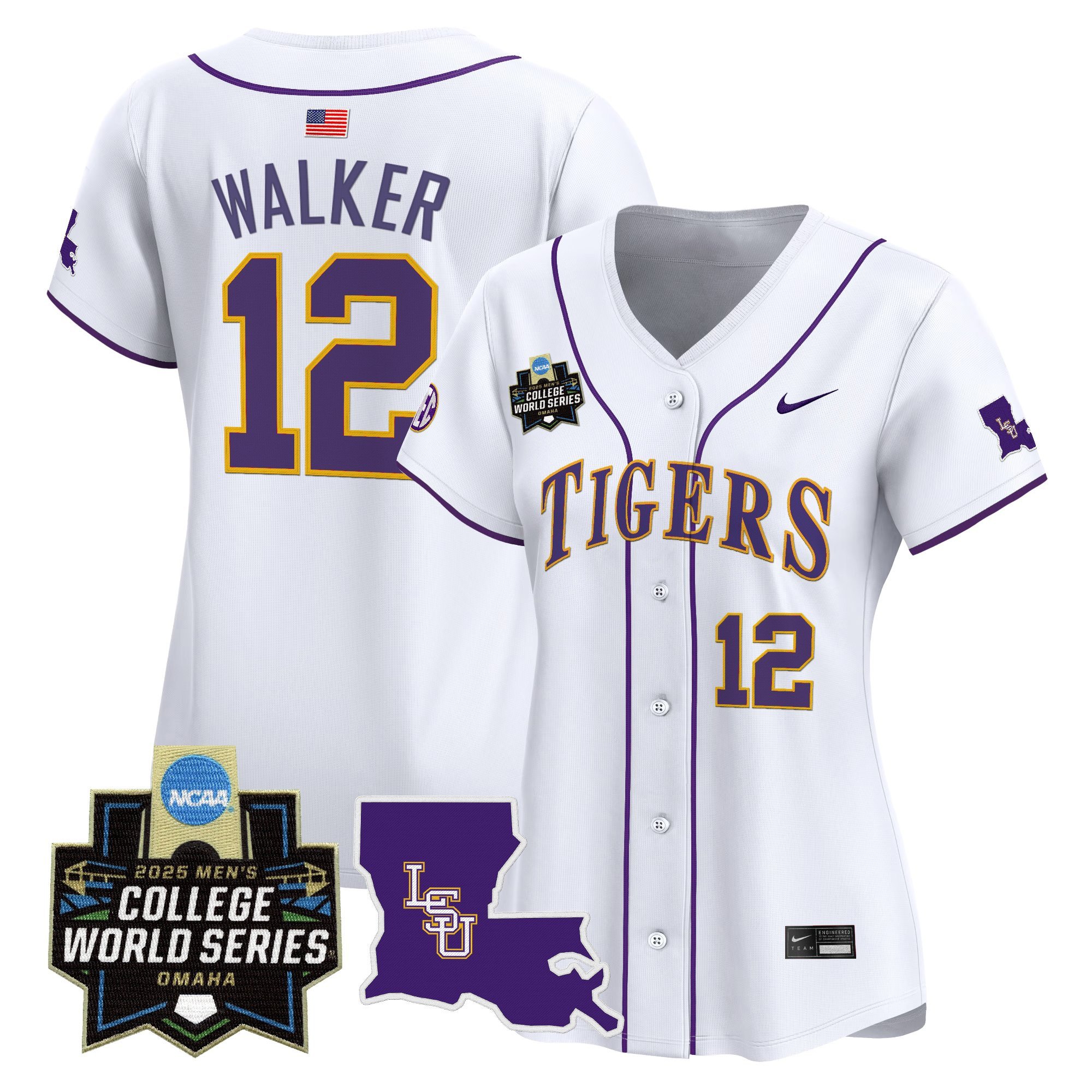 Women's LSU Tigers 2025 World Series Vapor Premier Limited Jersey - White Todd Walker