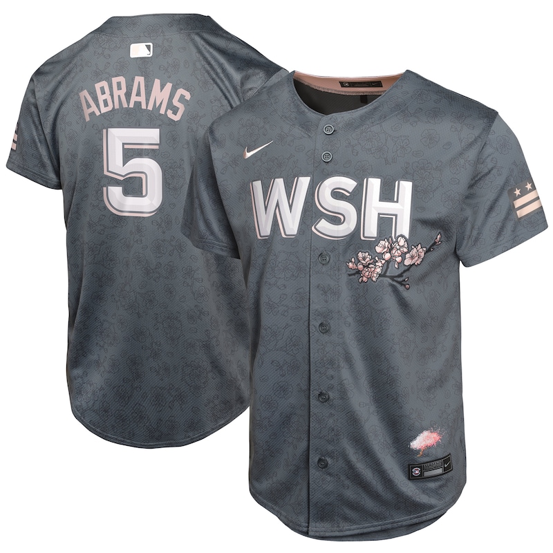Youth Washington Nationals C.J. Abrams Charcoal City Connect Limited Player Jersey
