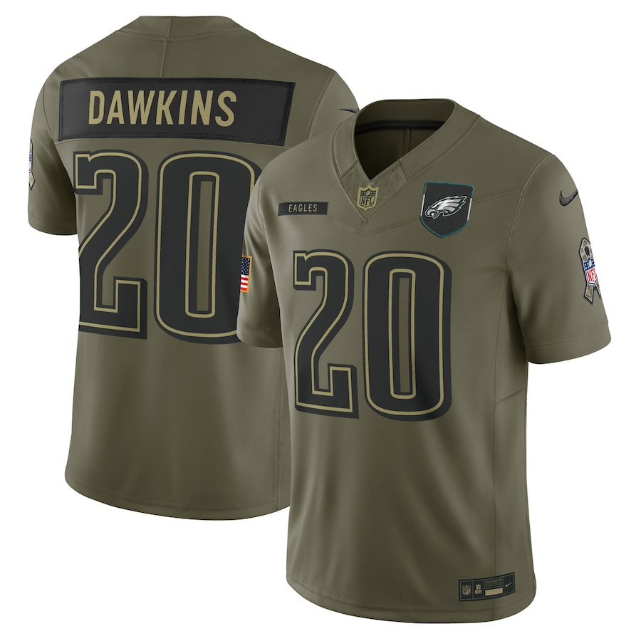 Brian Dawkins Philadelphia Eagles 2025 Salute to Service Retired Limited Jersey - Olive