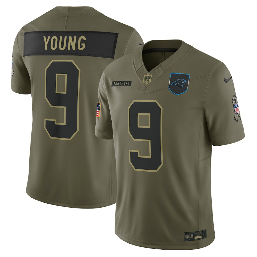 Bryce Young Carolina Panthers 2025 Salute to Service Limited Jersey - Olive