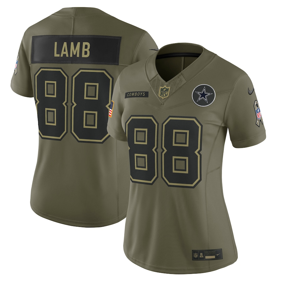 CeeDee Lamb Dallas Cowboys Women's 2025 Salute to Service Limited Jersey - Olive