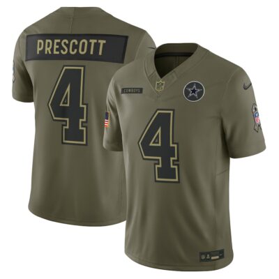Dak Prescott Dallas Cowboys 2025 Salute to Service Limited Jersey - Olive
