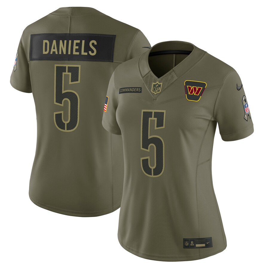 Jayden Daniels Washington Commanders Women's 2025 Salute to Service Limited Jersey - Olive