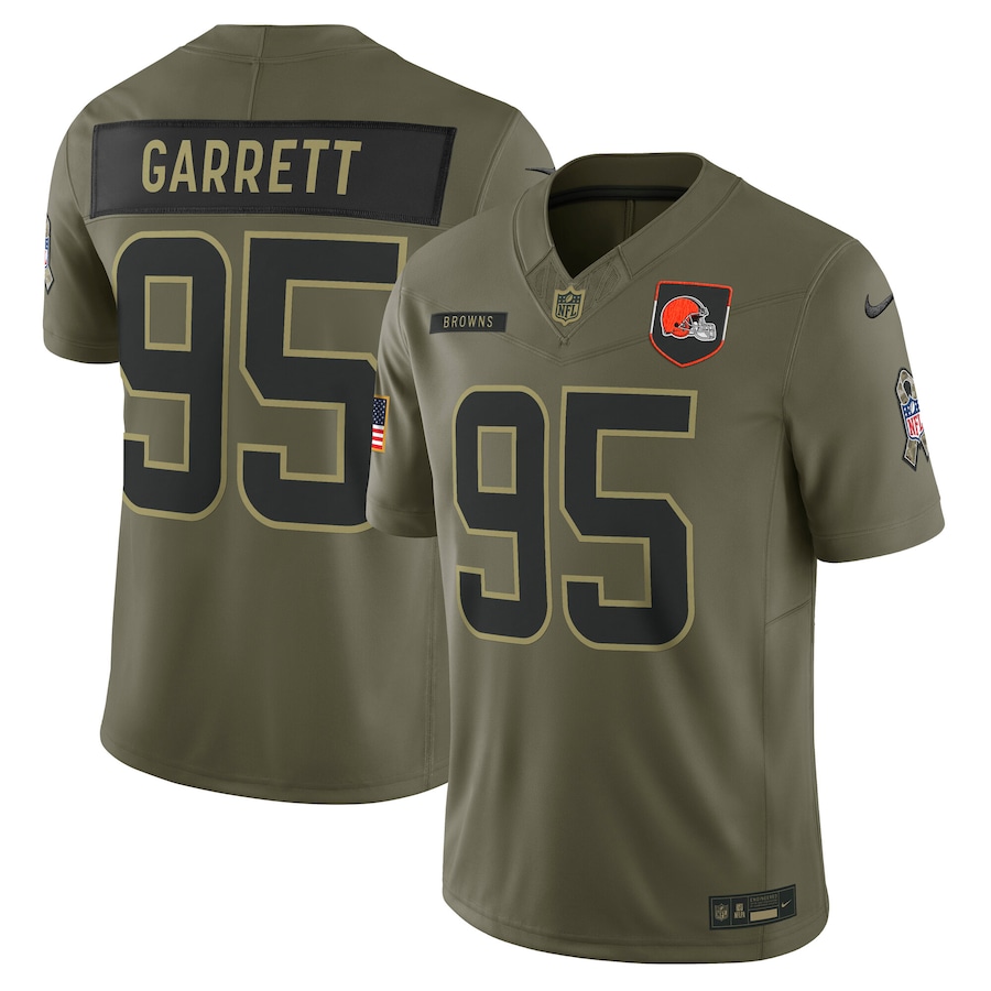 Myles Garrett Cleveland Browns 2025 Salute to Service Limited Jersey - Olive
