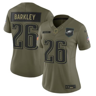 Saquon Barkley Philadelphia Eagles Women's 2025 Salute to Service Limited Jersey - Olive