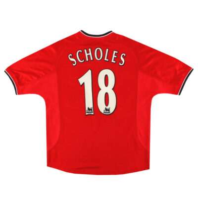 2000-02 Manchester United Home Limited Jersey Scholes #18 Y