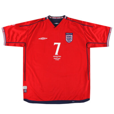 Alternative view of 2002-04 England Away Limited Jersey 'vs Argentina' Beckham #7
