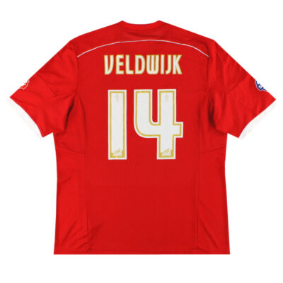 Alternative view of 2014-15 Nottingham Forest Match Issue Home Limited Jersey Veldwijk #14