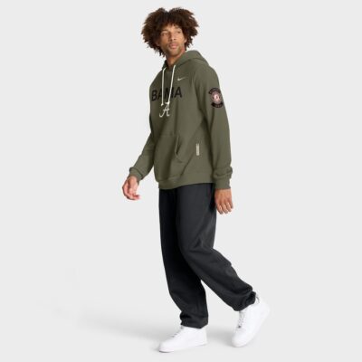Alabama Crimson Tide 2025 Military Appreciation Dri-FIT Hoodie - Olive - Image 3