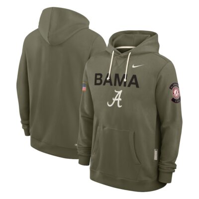 Alabama Crimson Tide 2025 Military Appreciation Dri-FIT Hoodie - Olive - Image 4