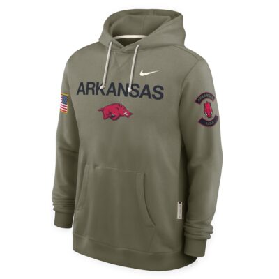 Alternative view of Arkansas Razorbacks 2025 Military Appreciation Dri-FIT Hoodie - Olive