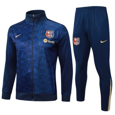 Barca Tracksuit Jacket 2024 2025 Dark Blue