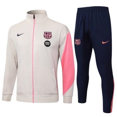 Barca Tracksuit Jacket 2025 2026 Beige Pink