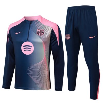 Barca Training Suit 2025 2026 Blue Pink Pattern
