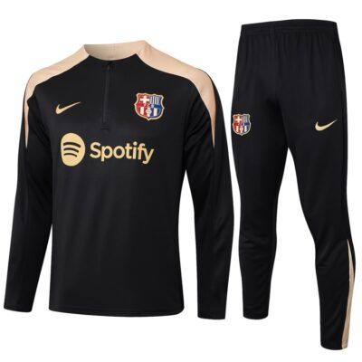 Barca Training Tracksuit 2024 2025 Black Beige