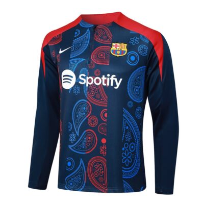 Alternative view of Barca Training Tracksuit 2024 2025 Blue Pattern