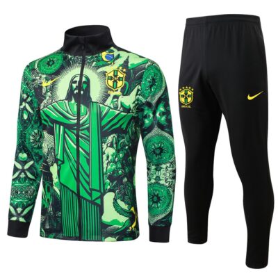 Brazil Tracksuit Jacket 2024 2025 Green Pattern
