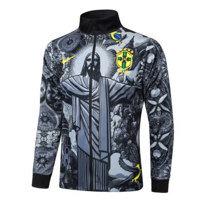 Alternative view of Brazil Tracksuit Jacket 2024 2025 Grey Pattern