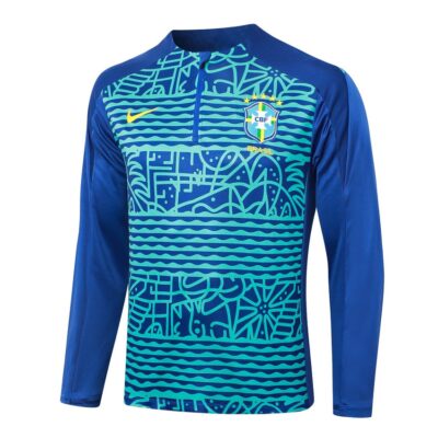 Alternative view of Brazil Training Tracksuit 2024 2025 Blue Green
