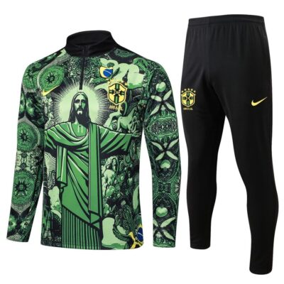 Brazil Training Tracksuit 2024 2025 Green Pattern