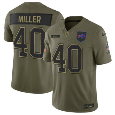 Buffalo Bills #40 Von Miller Olive 2025 Salute to Service Limited Football Stitched Jersey
