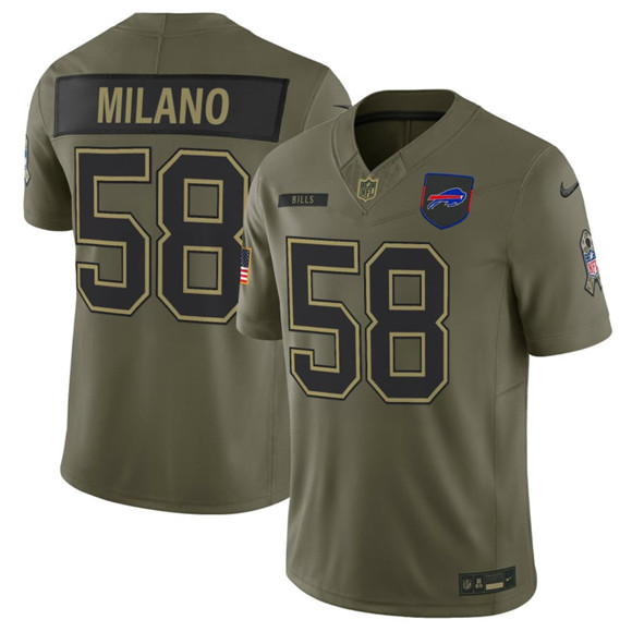Buffalo Bills #58 Matt Milano Olive 2025 Salute to Service Limited Football Stitched Jersey