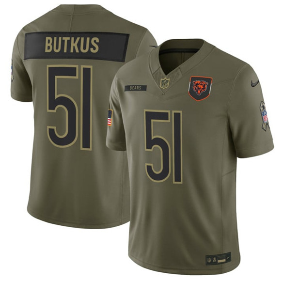 Chicago Bears #51 Dick Butkus Olive 2025 Salute to Service Limited Football Stitched Jersey