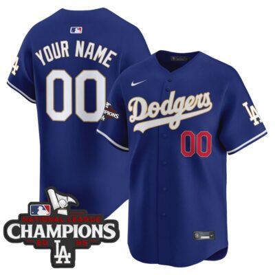 Dodgers 2025 National League Champions Vapor Premier Limited Custom Jersey - Royal