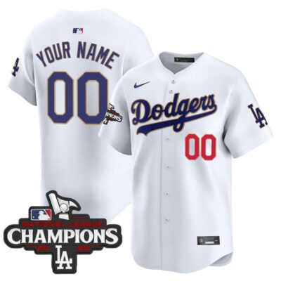 Dodgers 2025 National League Champions Vapor Premier Limited Custom Jersey - White
