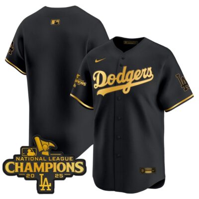 Dodgers 2025 National League Champions Vapor Premier Limited Jersey - Black Gold Team