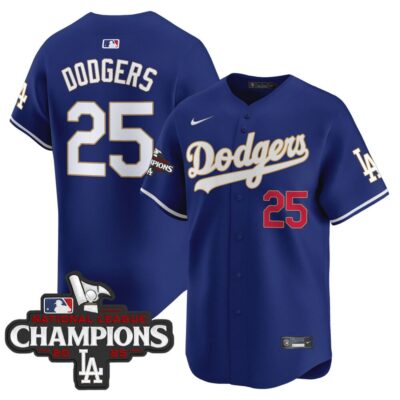 Dodgers 2025 National League Champions Vapor Premier Limited Jersey - Royal #25 Dodgers
