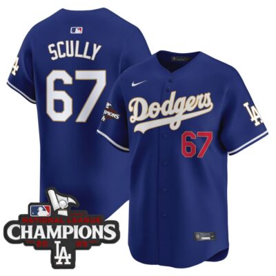 Dodgers 2025 National League Champions Vapor Premier Limited Jersey - Royal Vin Scully