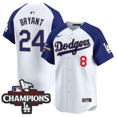Dodgers 2025 National League Champions Vapor Premier Limited Jersey - White Alternate Kobe Bryant