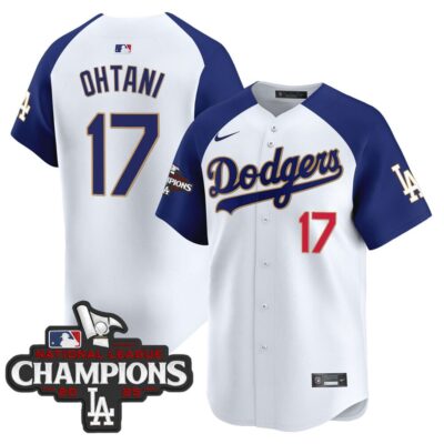 Dodgers 2025 National League Champions Vapor Premier Limited Jersey - White Alternate Shohei Ohtani