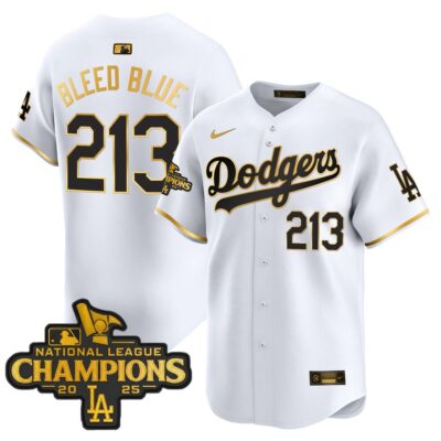 Dodgers 2025 National League Champions Vapor Premier Limited Jersey - White Gold Bleed Blue 213