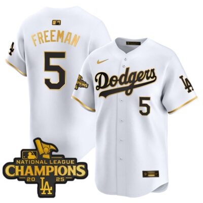 Dodgers 2025 National League Champions Vapor Premier Limited Jersey - White Gold Freddie Freeman