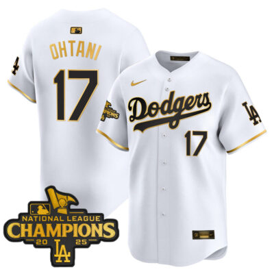 Dodgers 2025 National League Champions Vapor Premier Limited Jersey - White Gold Shohei Ohtani