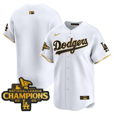Dodgers 2025 National League Champions Vapor Premier Limited Jersey - White Gold Team