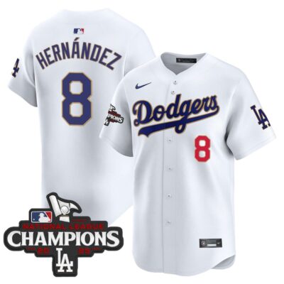 Dodgers 2025 National League Champions Vapor Premier Limited Jersey - White Kike Hernandez
