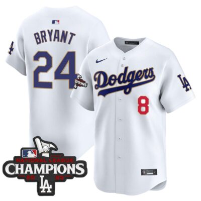 Dodgers 2025 National League Champions Vapor Premier Limited Jersey - White Kobe Bryant