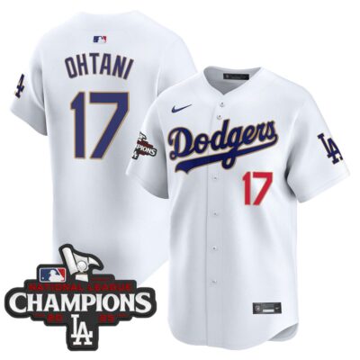 Dodgers 2025 National League Champions Vapor Premier Limited Jersey - White Shohei Ohtani