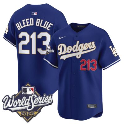 Dodgers 2025 World Series Gold Trim Vapor Premier Limited Jersey - Royal Bleed Blue 213
