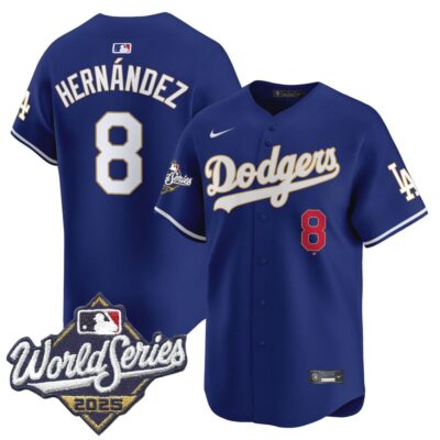 Dodgers 2025 World Series Gold Trim Vapor Premier Limited Jersey - Royal Kike Hernandez