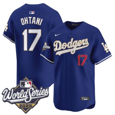 Dodgers 2025 World Series Gold Trim Vapor Premier Limited Jersey - Royal Shohei Ohtani